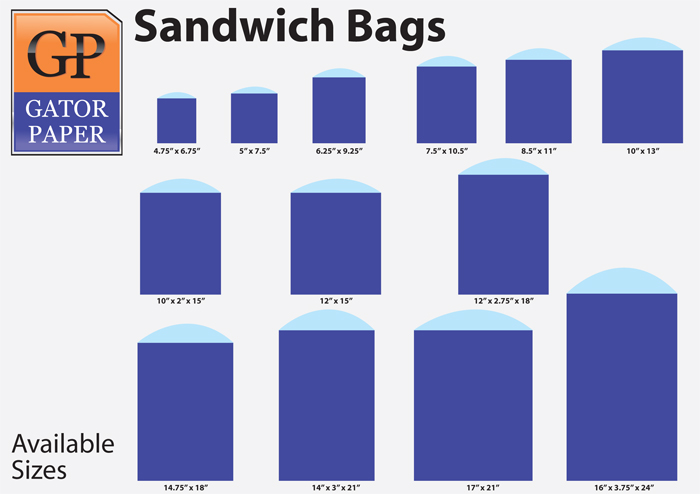 Saddle Pack Sandwich Bags (Unprinted & Printed)