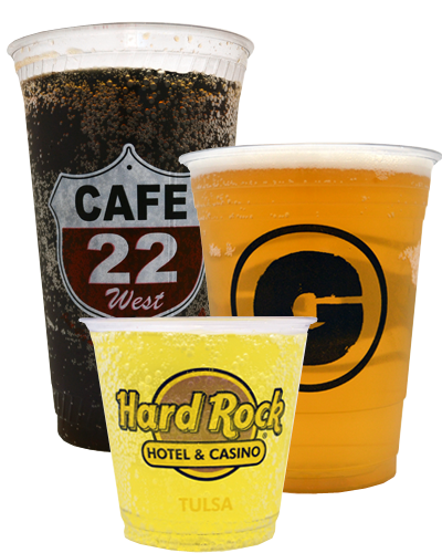Custom Printed Disposable Plastic Pet Cups for Coffee & Beer