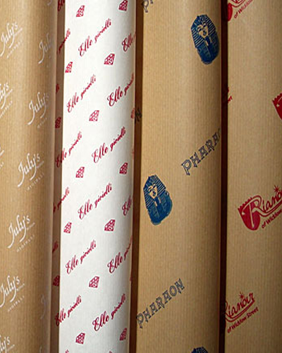 printed brown wrapping paper