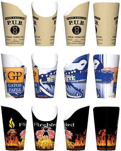 Custom Design Disposable French Fry Holders Craft Paper Cup For